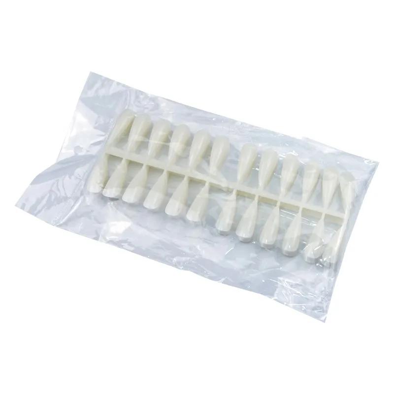 240PCS Nail Display Tips, Clear Fake Acrylic Nail Tips for Practice Foldable Flat-Back Pointed False Nail Art Display,240pcs