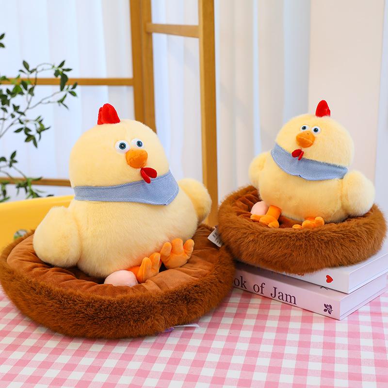 Creative Chicken Doll Pillow Hen Lay Eggs Plush Toys Chicken Coop Hatch Little Chicken Baby Comfort Doll