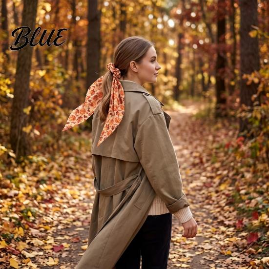 Decorative Hair Accessories for Autumn Outings Fall Pumpkin Maple Leaf Tie Women, Bow Knot Ribbon Ponytail Stylish Bowknot Holder, Soft Fabric Elastic