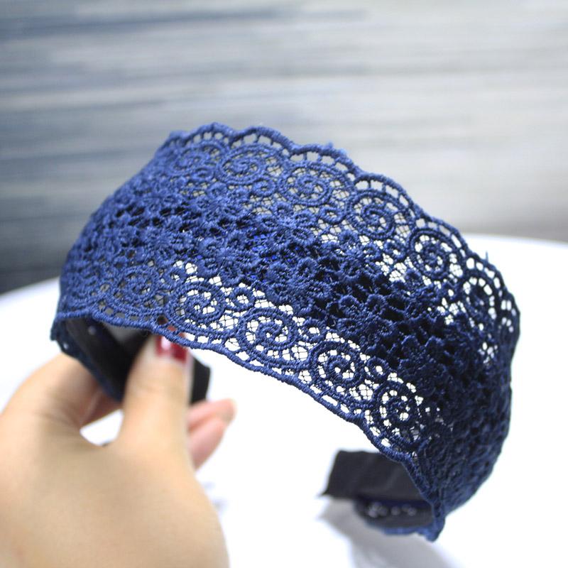 

Lystrfac Винтажная широкая повязка на голову с кружевом в виде цветов для женщин, повязка для волос, женская петля для волос из ткани и кружева, женские аксессуары для волос