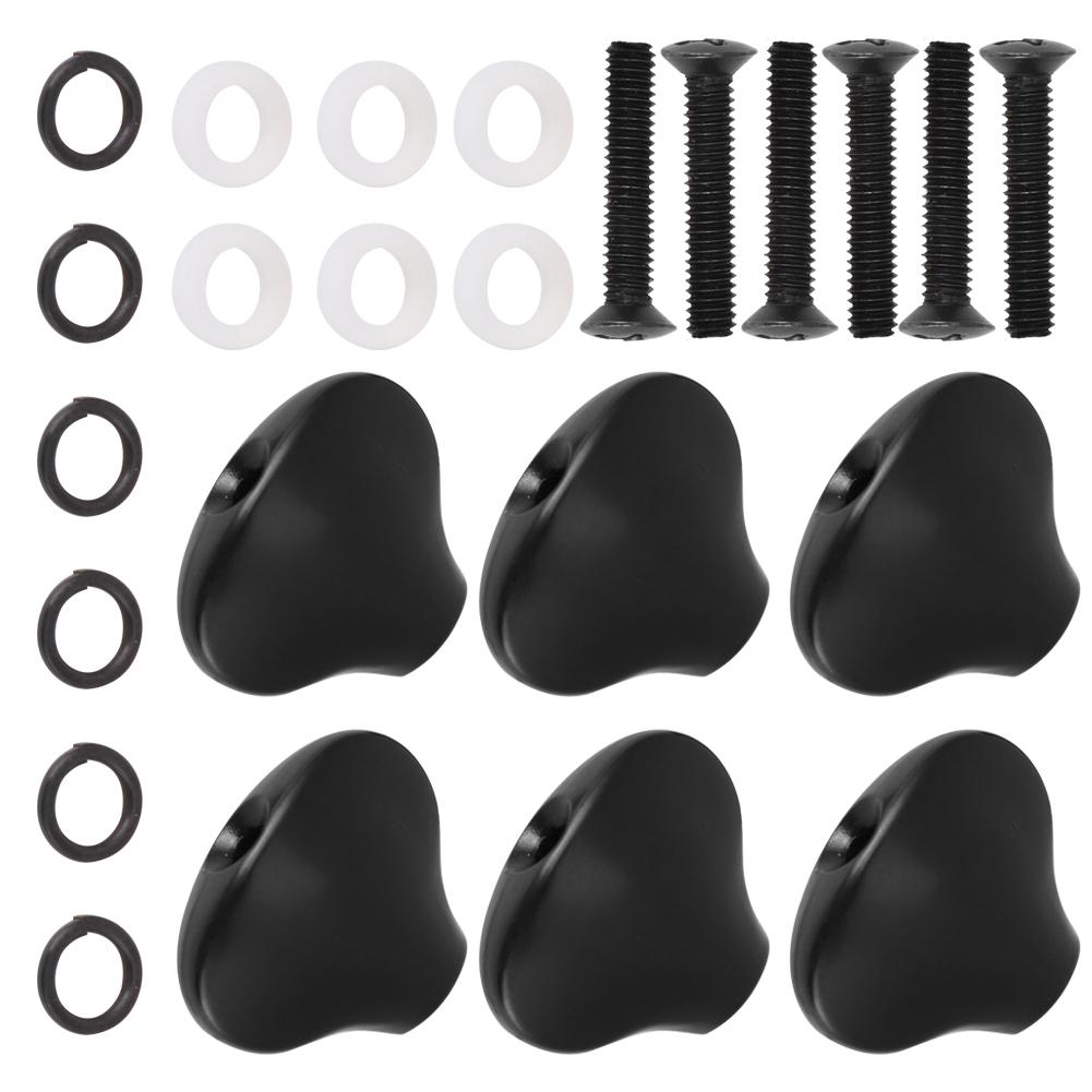 Tuning Peg Cap Ukulele Tuning Knob Handle Small Fish Tail Shape Guitar Shaft BuckleBlack