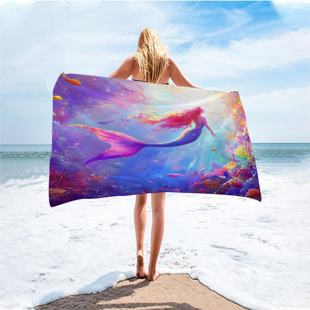 Enchanting Mermaid Bath Towel - Soft, Super Absorbent & Magical Ocean Design for Everyday Use & Perfect for Fantasy Lovers