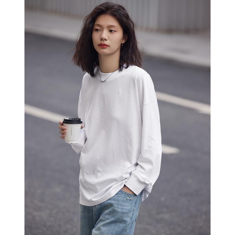 Demana Women s Classic White Long Sleeve Cotton T-Shirt M