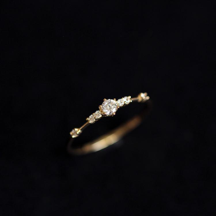 Monkton 14K Gold Plated 925 Silver Wedding Band for Women Thin Stacking Ring Half Cubic Zirconia Eternity Engagement Ring