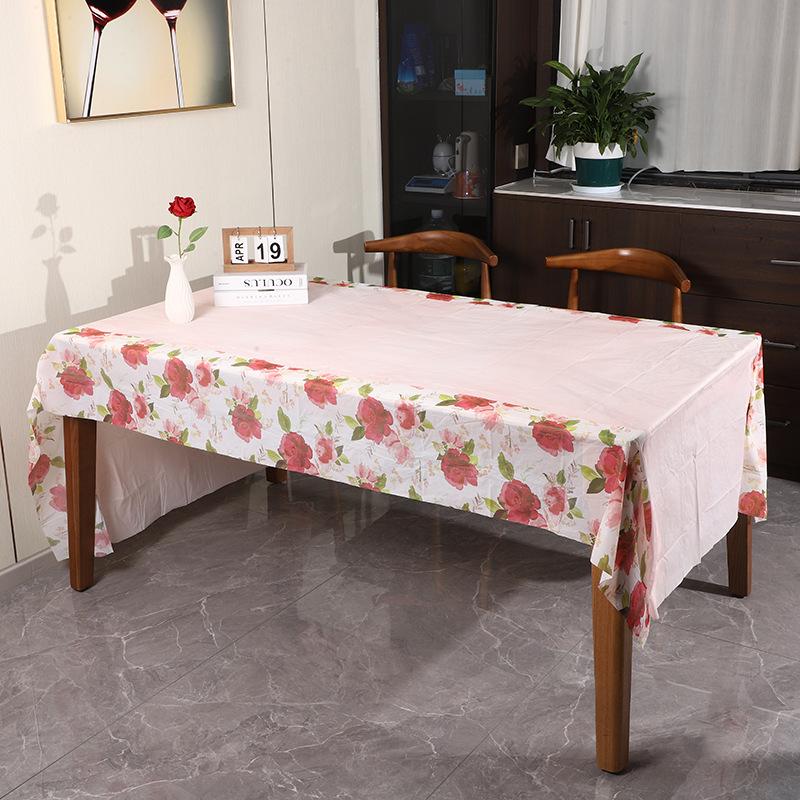 

Fashion Floral Style Birthday Party Decoration Tablecloth Simple Super Large Colorful Flower Pattern Waterproof Table Cloth 137x274cm