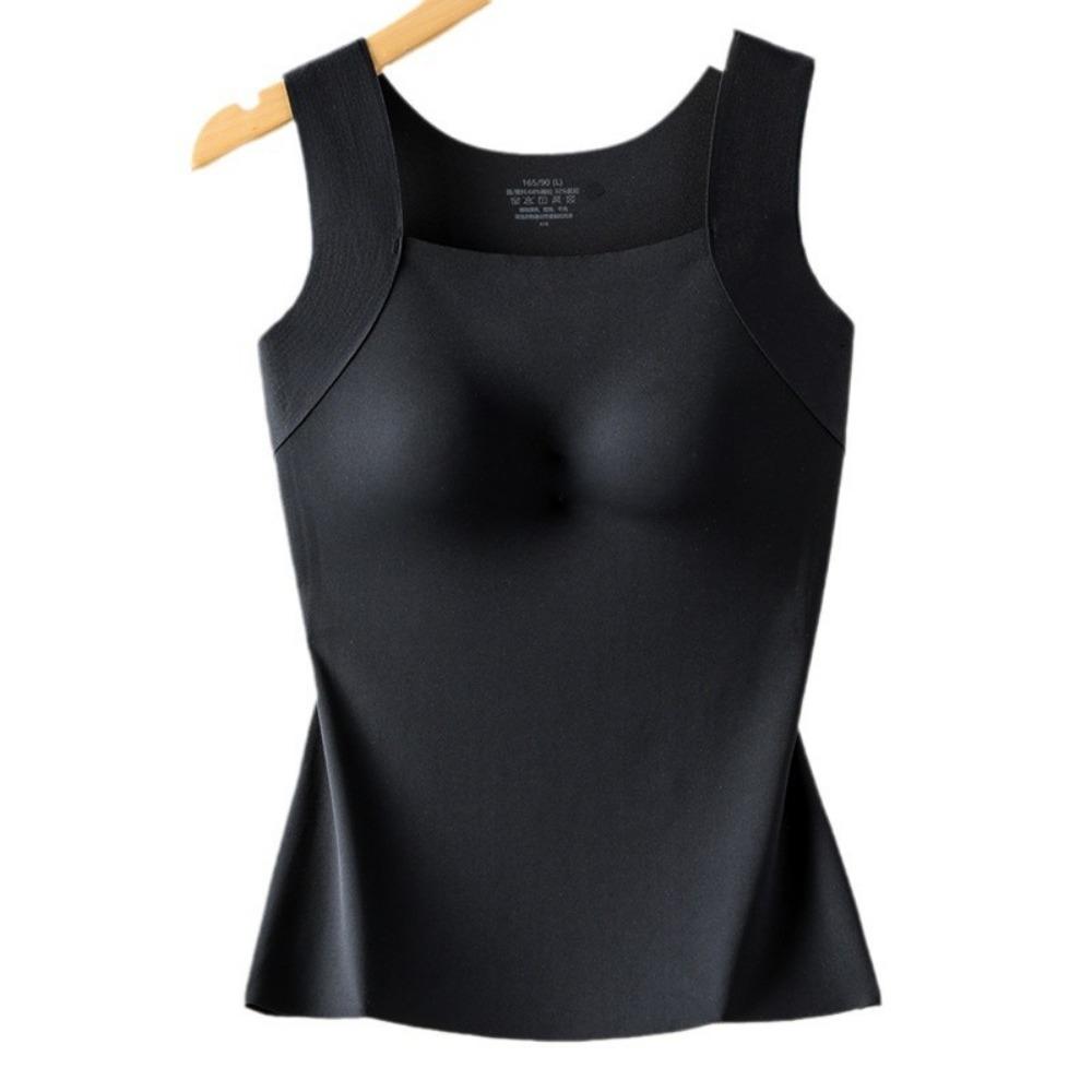 Autumn and Winter Seamless Emollient Nude Skin Bottom Clothing Warm Vest Women's Fixed Cup Skin Clothing Bottom Autumn Clothing Warm Vest