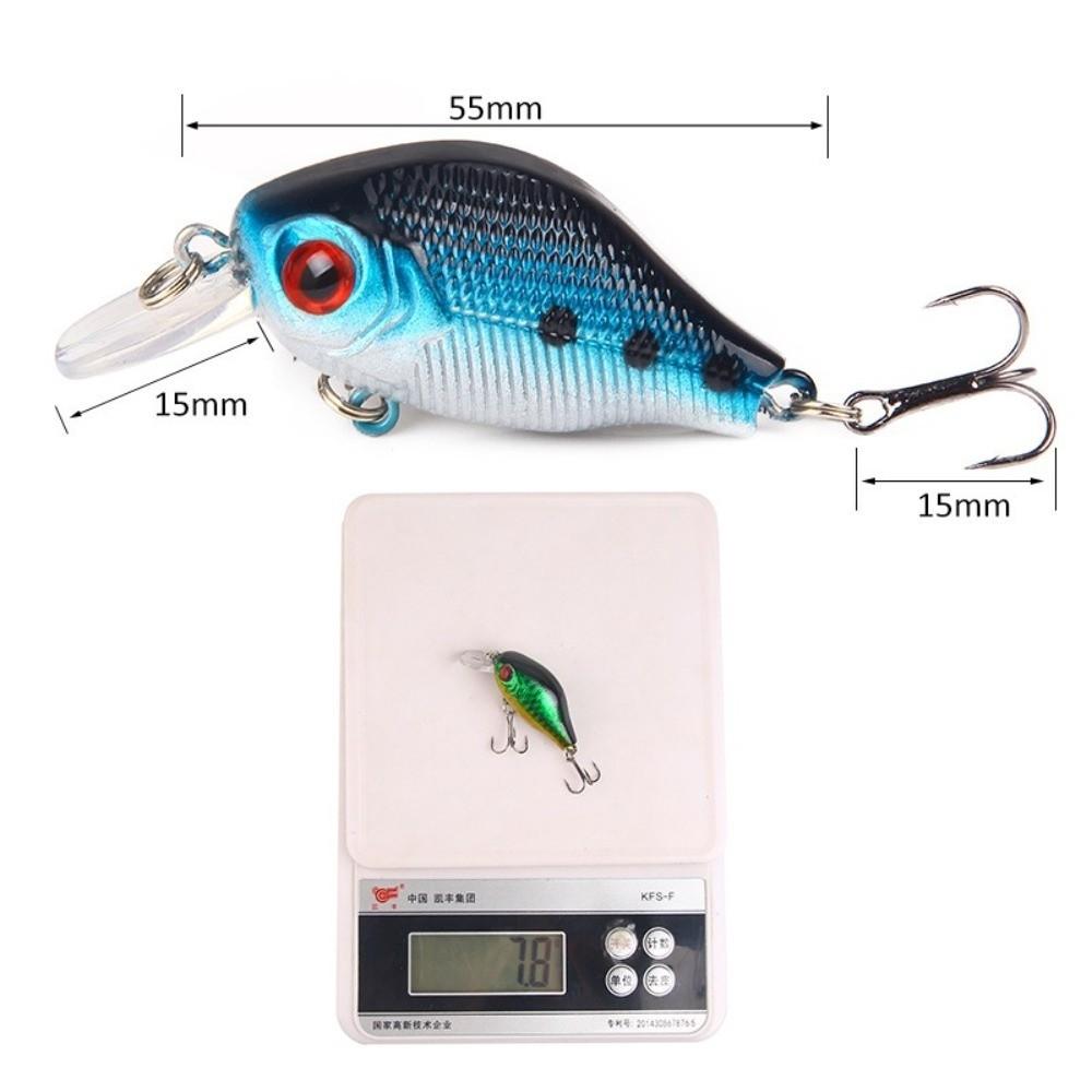 5 Pcs/Set 3D Eyes Floating Crankbait Lure Artificial Fishing Bait for Freshwater Saltwater Fishing