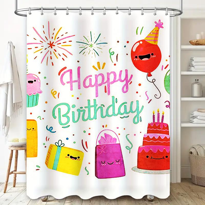 Blue Yellow Geometric Shower Curtain Modern Bathroom Decor with Hooks Set for Kids Bathing Room Perfect Gift 72 inches Long