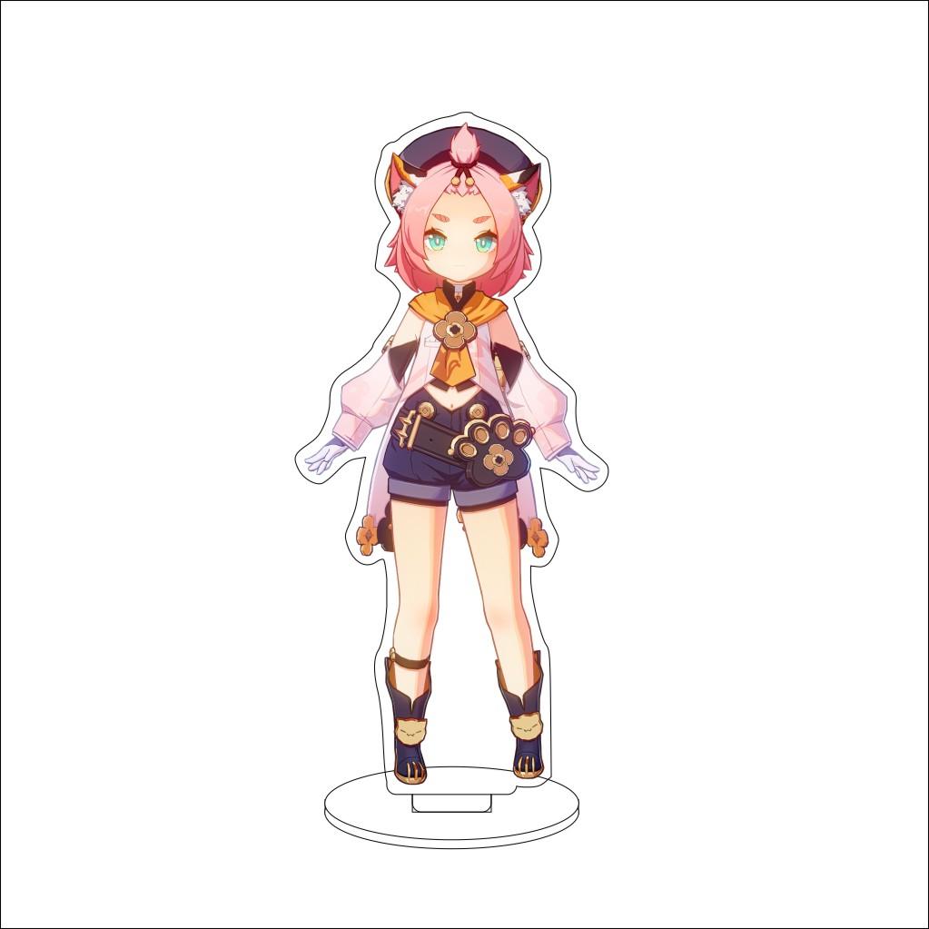 16CM Anime Genshin Impact Cosplay Acrylic Stand Ornaments Aether/Lumine/Paimon/Asmoday/Ronova  Figure Stand Halloween Gift