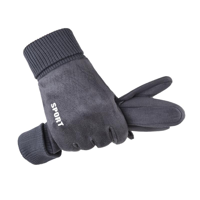 

Зимние водонепроницаемые велосипедные перчатки для спорта на открытом воздухе, бега, мотоцикла, лыж, флисовые перчатки с сенсорным экраном, нескользящие теплые полные пальцы серый