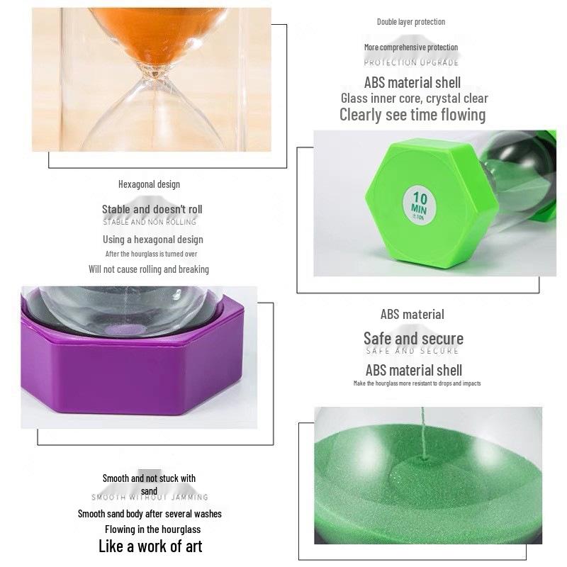 Hexagonal High-End Drop-Proof 5-Minute Glass Timer Ornament