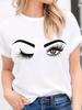 Beautiful Eyes Print Tshirt Casual Crew Neck Short Sleeve Tshirt Unisexs Clothing