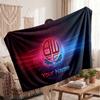 Bolton Wanderers FC Personalized Fleece Blanket With Football Logo, Custom Name Text Soft Warm Home Throw Blanket