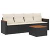 VidaXL Salon de Jardin avec Coussins 5 pcs, Canapés de Terrasse, Ensemble de Meubles de Patio, Mobilier d'Extérieur, Noir 3225776