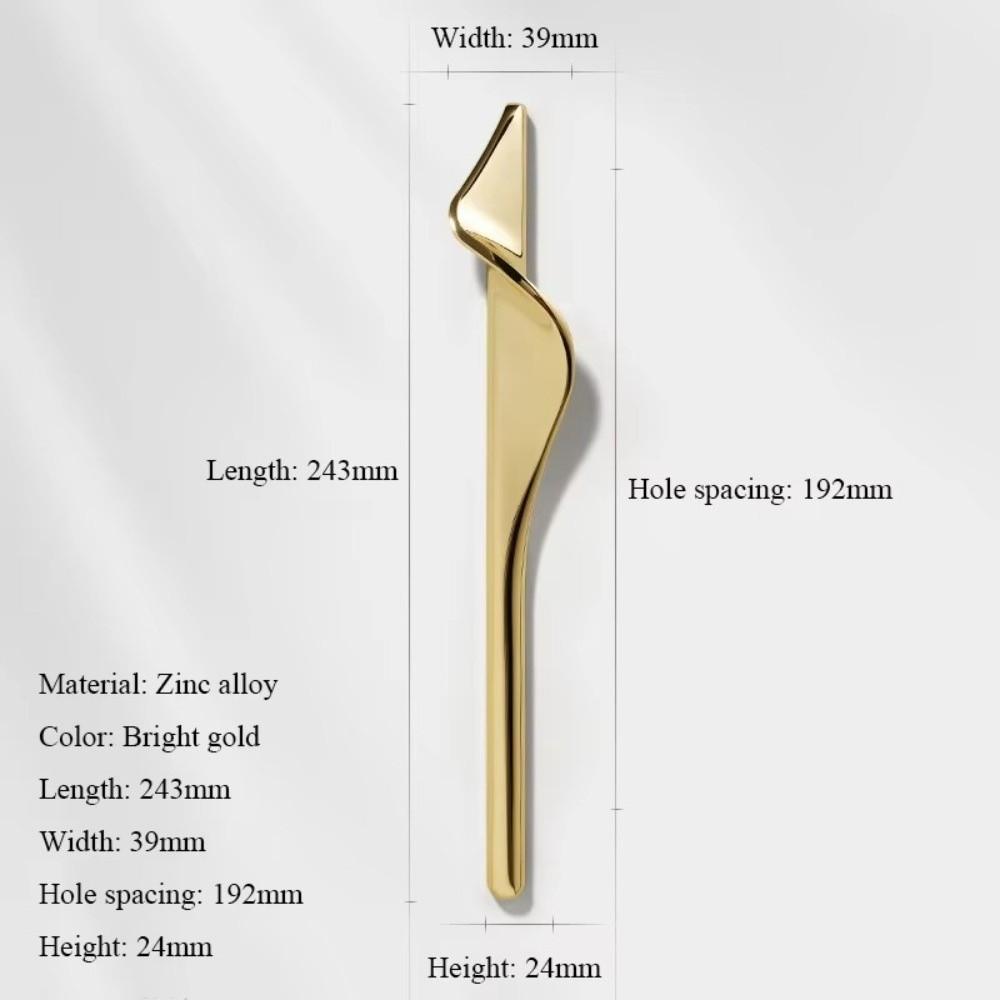 Zinc Alloy Wardrobe Door Handles Light Gold Dresser Drawer Knobs Furniture Handles  for Wardrobe
