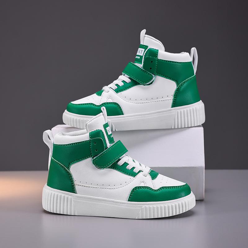 2025 Kinder High-Top Canvas Schuhe - Weiße Sneakers für Jungen & Mädchen, Frühling/Herbst Freizeit- & Sportbekleidung