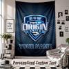 Wall Hanging Tapestry With Custom Name & Text, NSW Blues Logo Decorative Tapestry For Bedroom