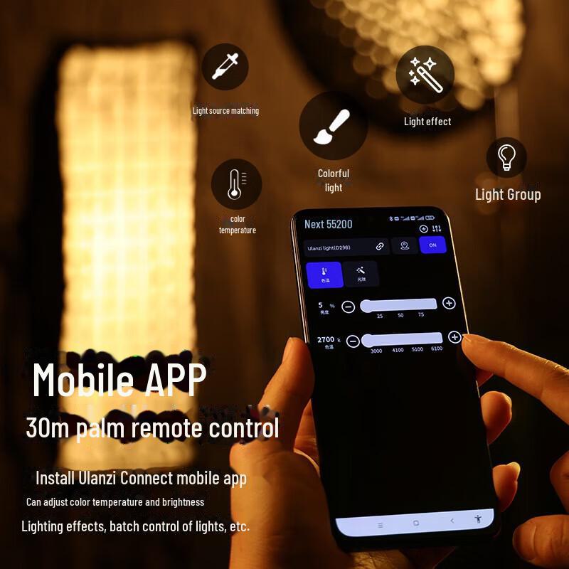 Ulanzi VL120Bi/C 120W Dual-Color Full Spectrum V-Mount Light for Live Beauty Photography