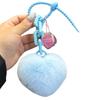 Lovely Heart Keychain Simple Car Key Chain Plush Pompoms Hanging Ornaments Keyrings Bag Pendant Keychain Accessories