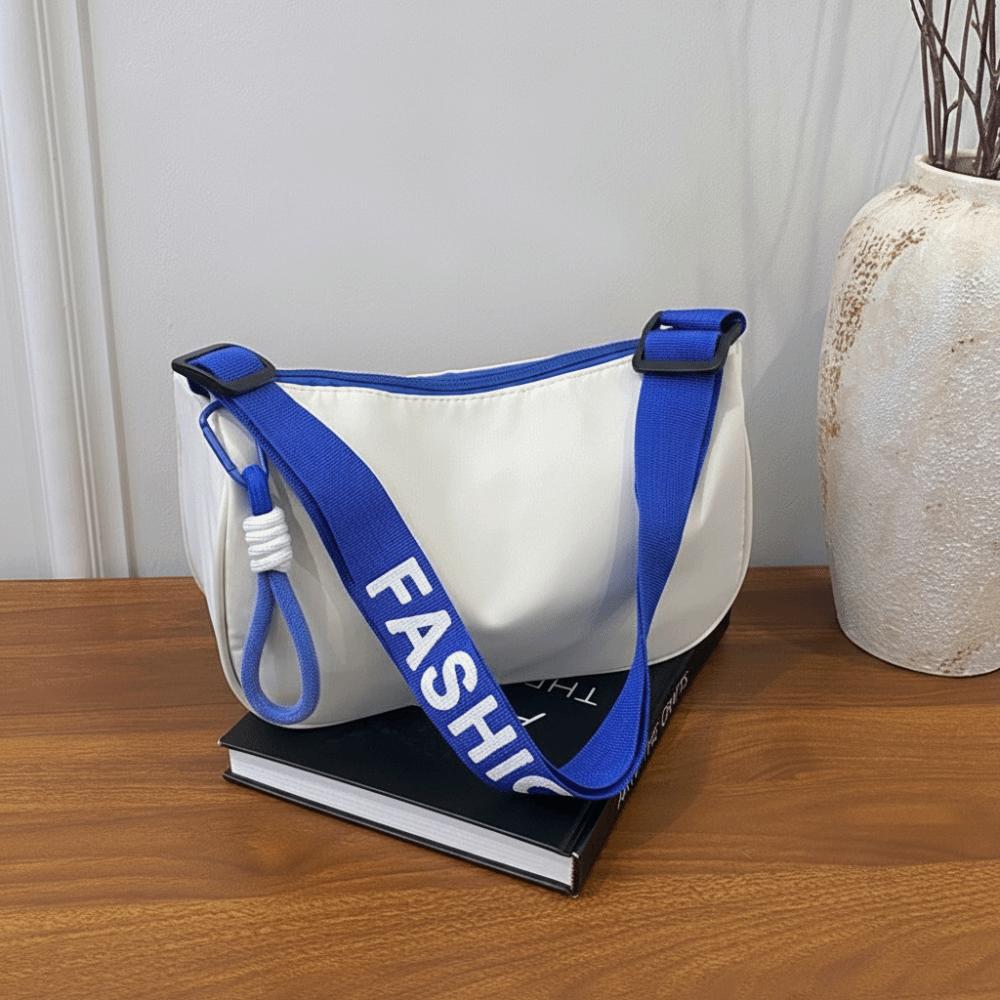 

Fashion Style Single Shoulder Bag Wide Shoulder Strap Oxford Dumpling Bag Sports синий/белый