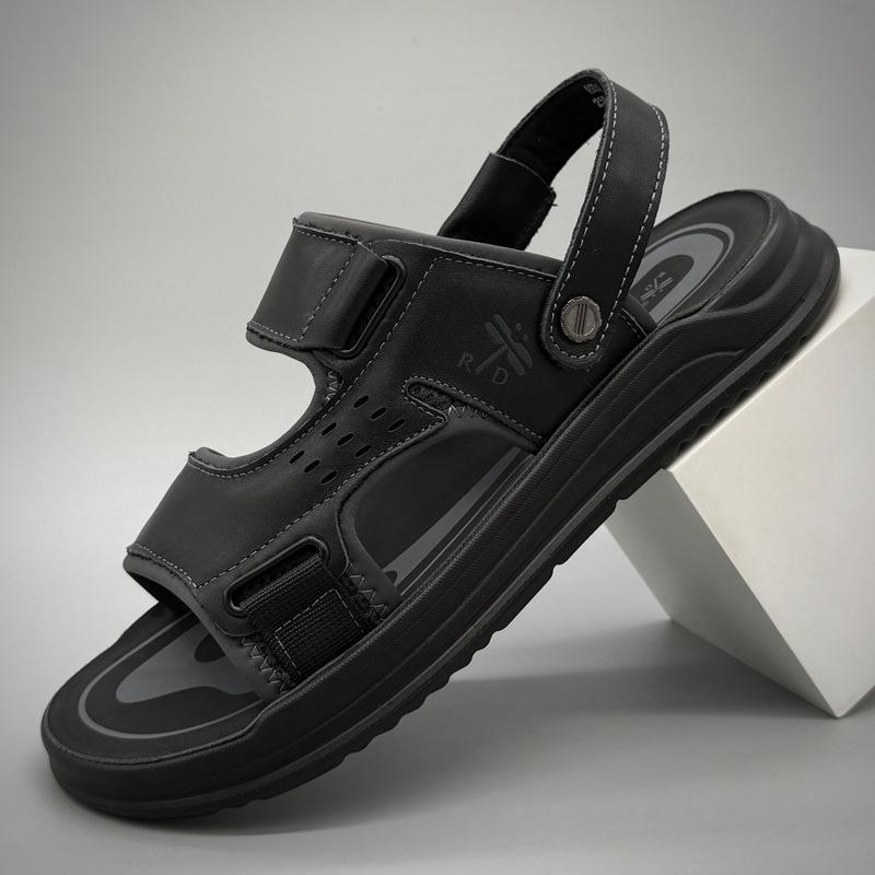 Men s Non-Slip Breathable Leather Outdoor Sandals & Flip-Flops 43