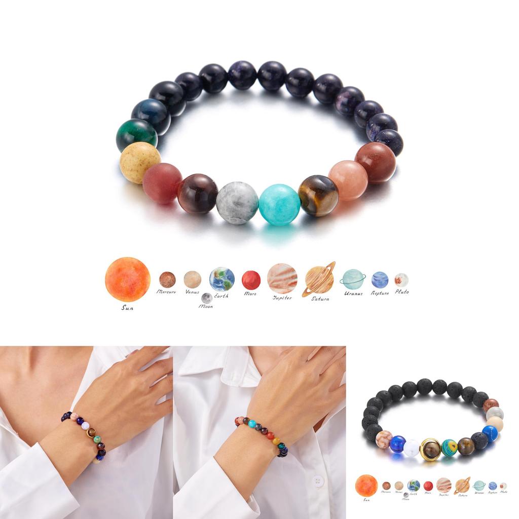 Zodiac Galaxy Beaded Bracelet With Natural Stones And Star Element For Men Women