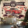 Route 66 Classic Car Tapestry Retro Garage Repair Shop Wall Art