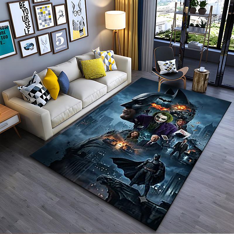 Pop Culture Area Rug, Batman Joker Dark Knight Movie Poster, Man Cave Decor, Non-Slip Mat
