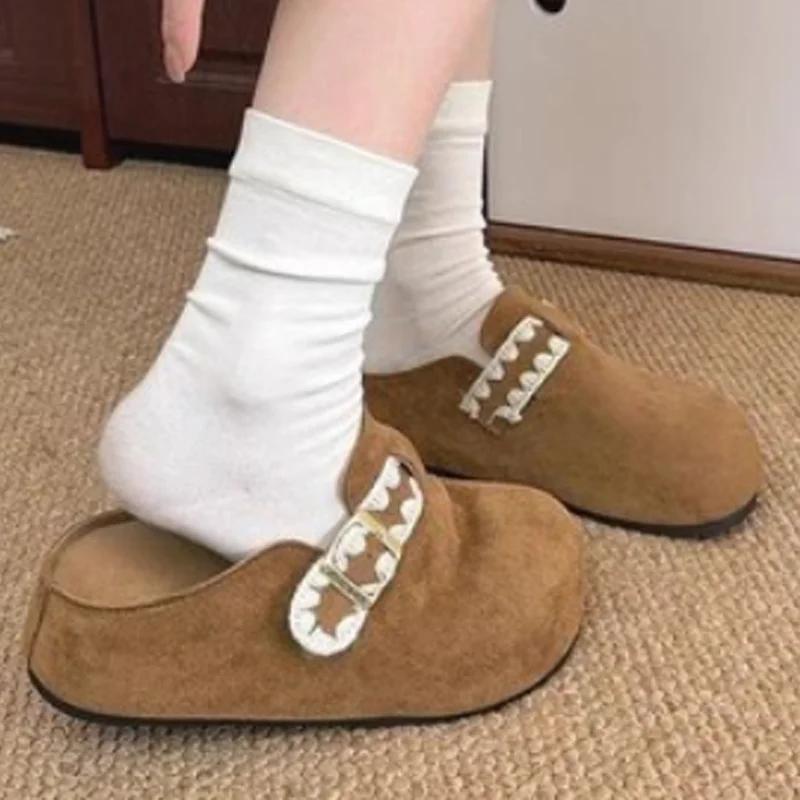 Fashion Spring Platform Women Slippers Flats Mules Shoes Slingback Casual Walking Shoes 2025 New Trend Casual Dress Women’s Zapatillas
