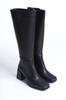 Women Modern Stylish Fashion Boots Boots Faux Leather Black Skin Casual Zipper Classic Boots