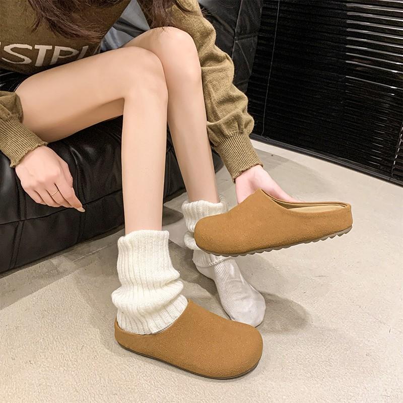 

Модные женские вельветовые домашние тапочки с перекрестными ремешками, мужские мягкие теплые плоские шлепанцы, семейные комнатные модные лаконичные плюшевые сандалии на четыре сезона 35