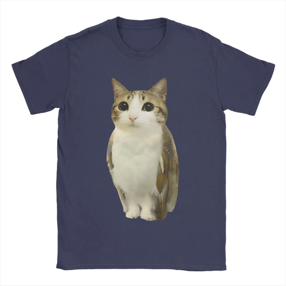 Men's and Women's Meowl Cat Owl Funny Printed T-Shirt Cotton Fashion T-Shirt Top Clothing