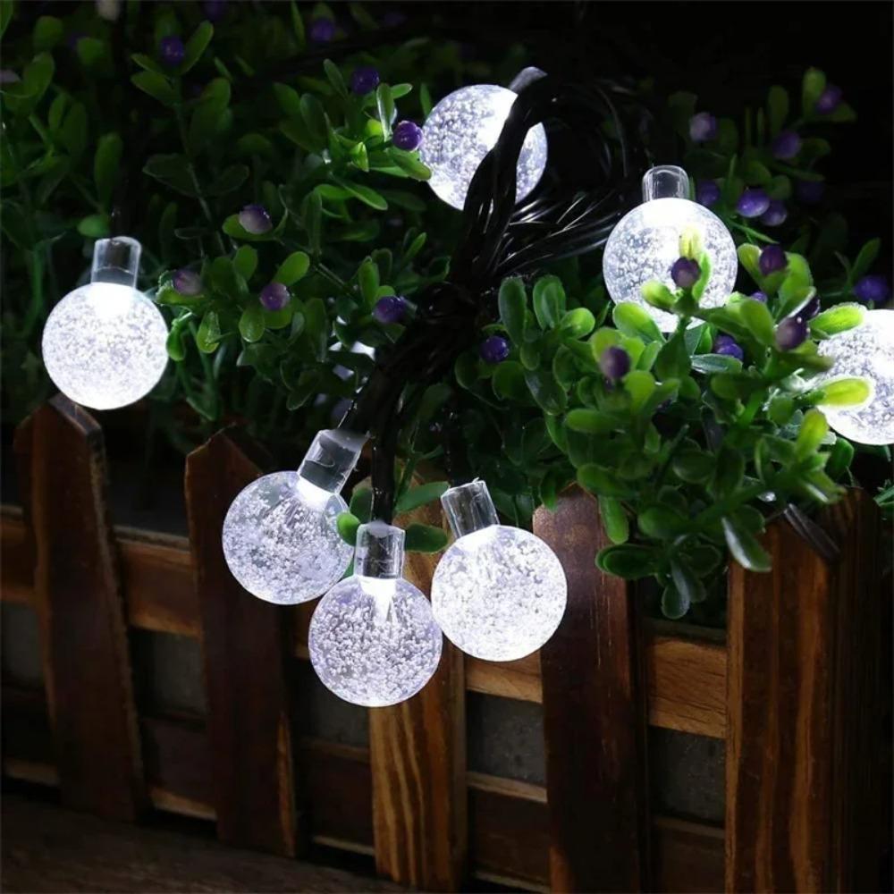 LED Solar String Lights Outdoor Leds Waterproof Crystal Globe Lights with Modes Garden Light for Patio Party Tree Decor