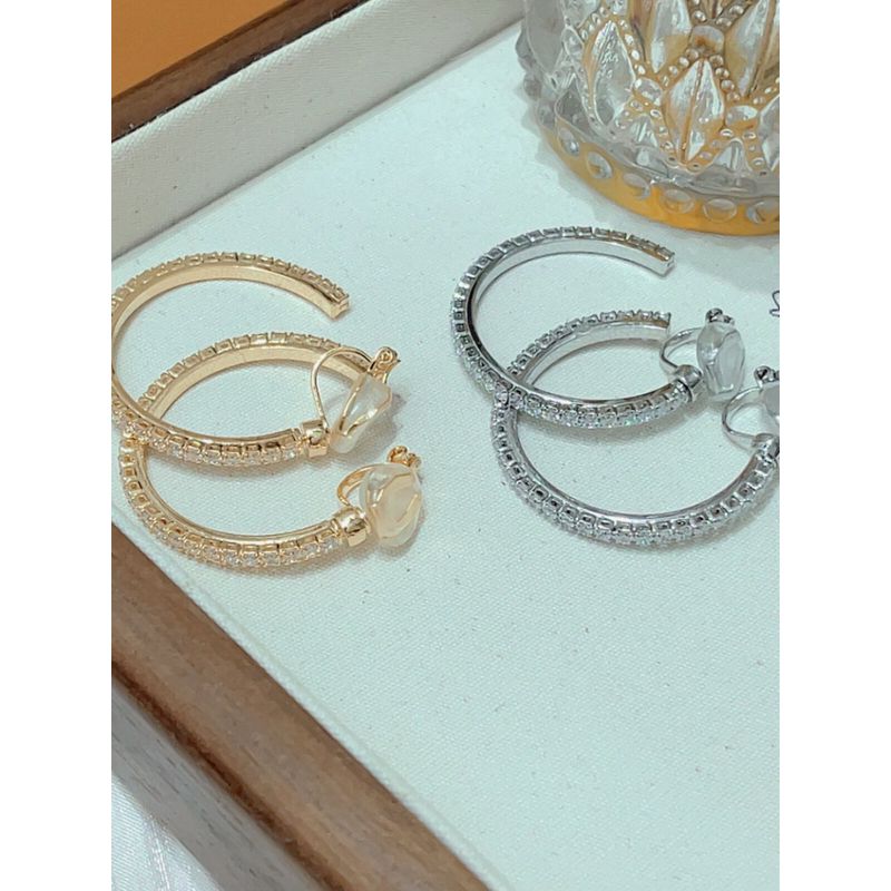 Super Flash Rocking Elegant Full Diamond Ear Clip Painless Exquisite No Pierced Fancy Fashion Fashion Earrings Jewelry Female