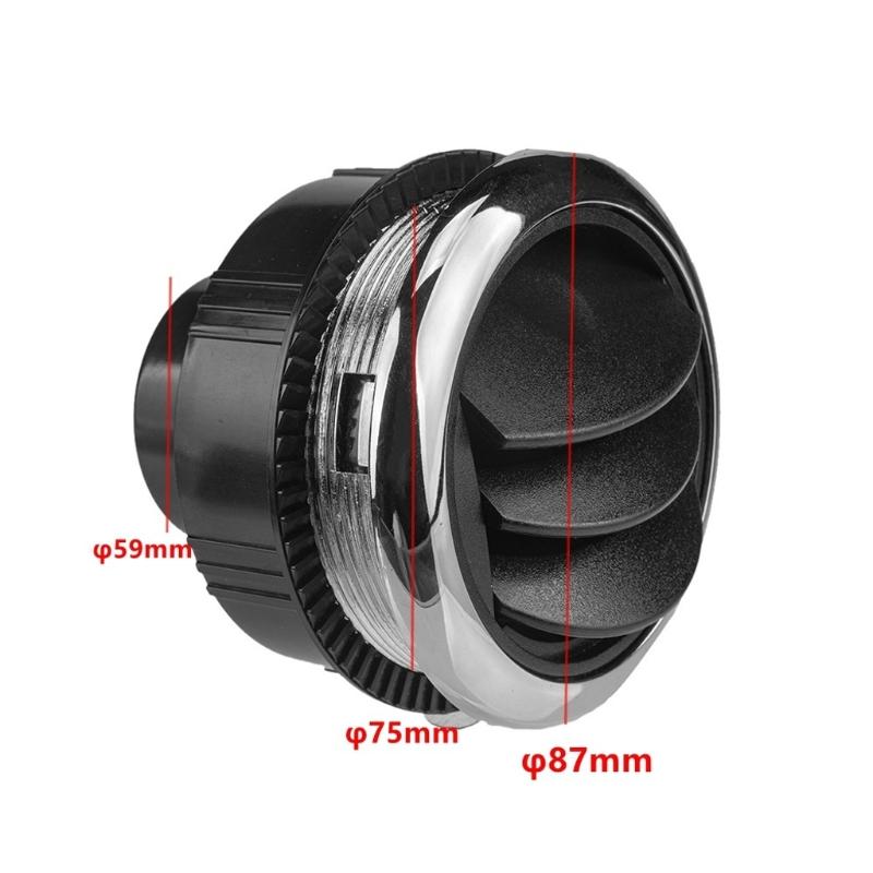 Universell rund luftventil för husbil, buss, båt, yacht, bil, luftkonditionering