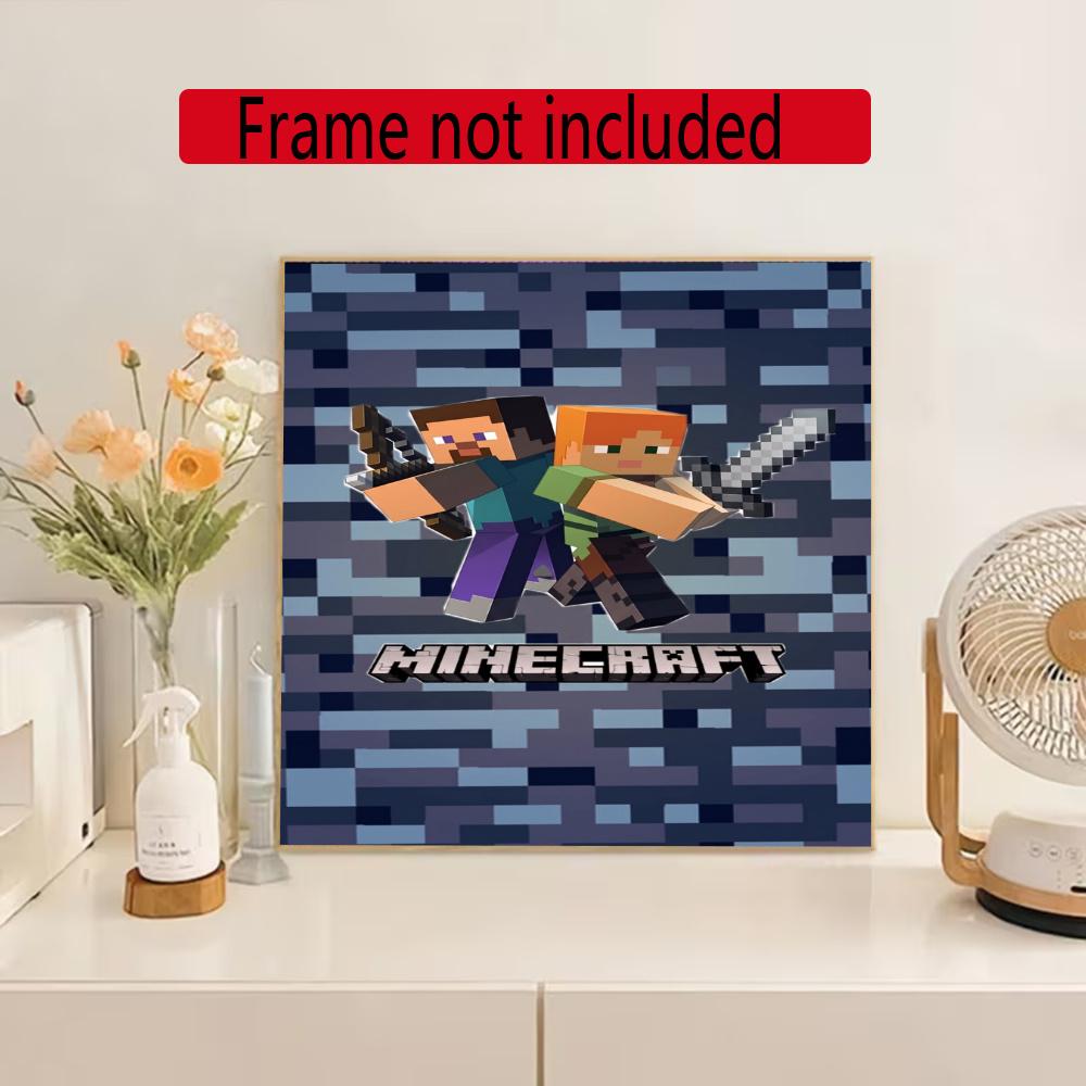 Minecraft 5D Diamond Painting Round Diamond Rhinestones Mosaic Diamond Embroidery Wall Paintings Rhinestones Gift Frameless