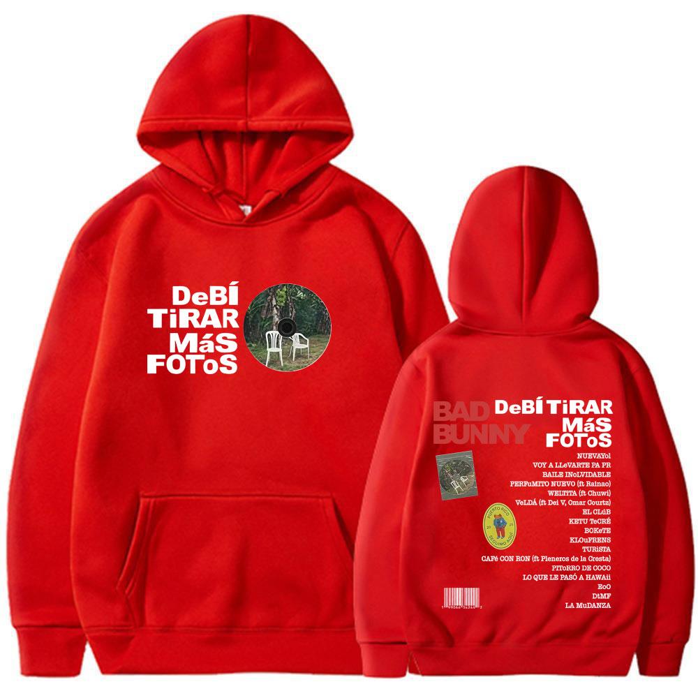 Rapper Bad Bunny DTMF DeBi TiRAR MaS FOToS Album Vintage Print Hoodies Men Women Hip-hop Long-sleeved Aesthetic Casual Pullover