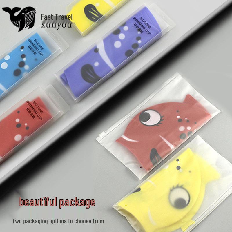 Children's Cute Cartoon Fish Silicone Swim Cap - Unisex, Comfortable, Ear Protection, Non-Tight, Ideal for Swimming Training