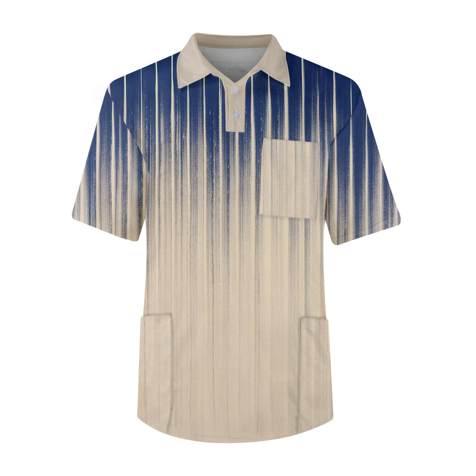 

Мужская футболка с коротким рукавом, пуговицами, лацканами, текстурированным принтом, нагрудным карманом, Dry-nurse XXL хаки