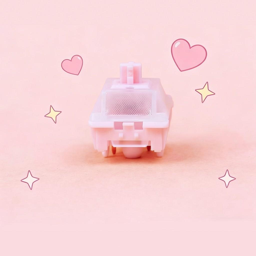 HMX Peach Pink Silent Switch Linear 5 Pins Mechanical Keyboard Accessories RGB POM PC PA66 Factory Lubed Custom Mute Keyboard
