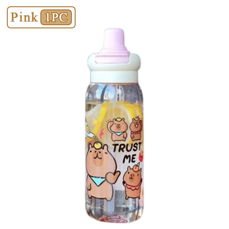 

1/2/4PCS Capybara Cartoon 750ml Portable Large-capacity Water Bottle Sports Straw Cups Student Plastic Water Cups Children s Mug