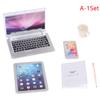 1:12 Dollhouse Miniature Laptop Phone Tablet Desk Lamp Book Desk Set Decor Toy