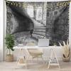 Gothic Tapestry Antique Myst Gate with Pattern and Curvings Design IllustrationHanging for Bedroom Living Room DormDark Brown