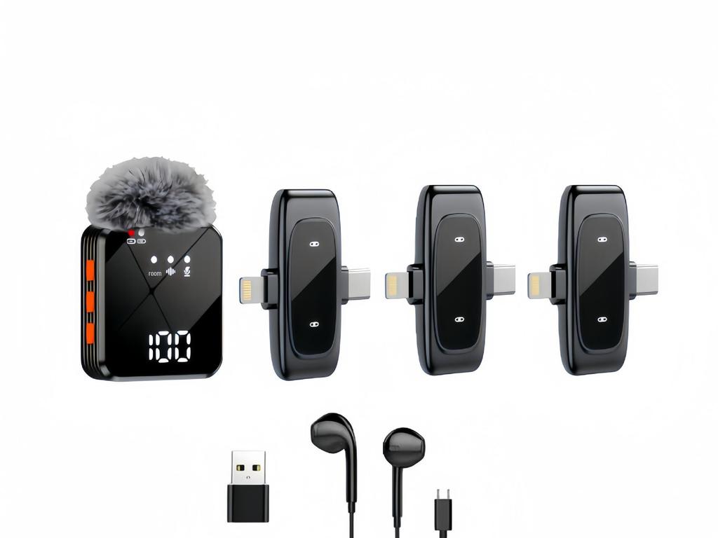 A100 Wireless Lavalier Microphone: Outdoor Use, Multi-Platform Streaming, Audio Recording, Noise Reduction, Includes Battery.