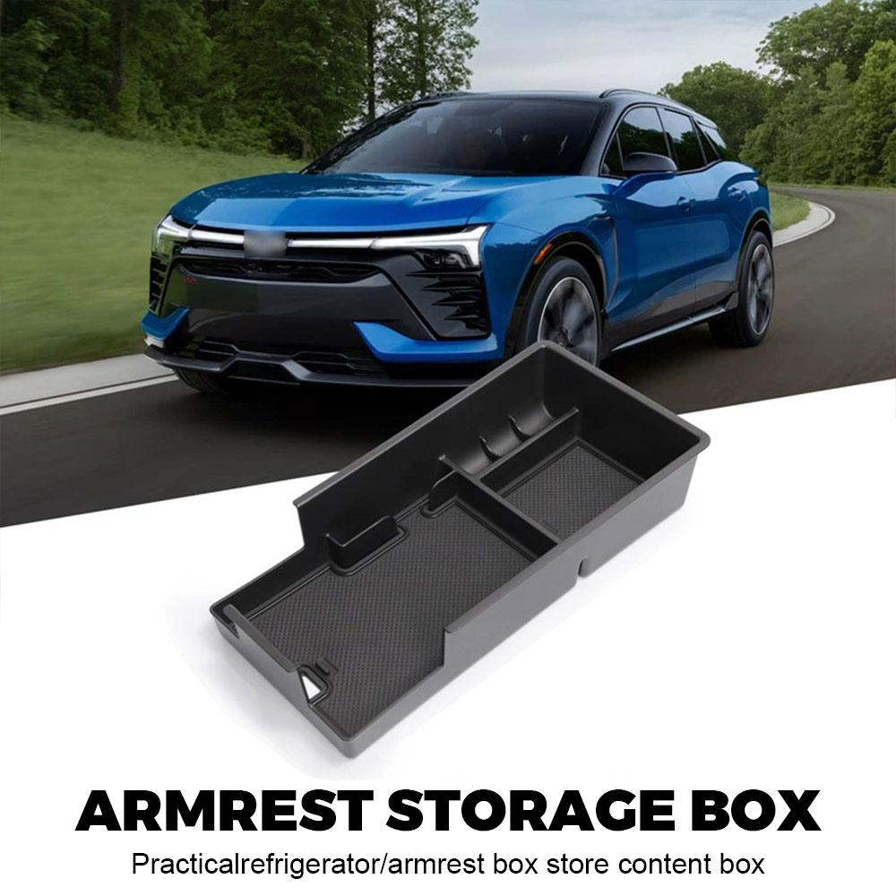 Armlehnen-Aufbewahrungsbox für Chevrolet Blazer EV 2024 2025 Auto-Mittelkonsolen-Schalen-Organizer Innenzubehör Aufräumen Schwarz