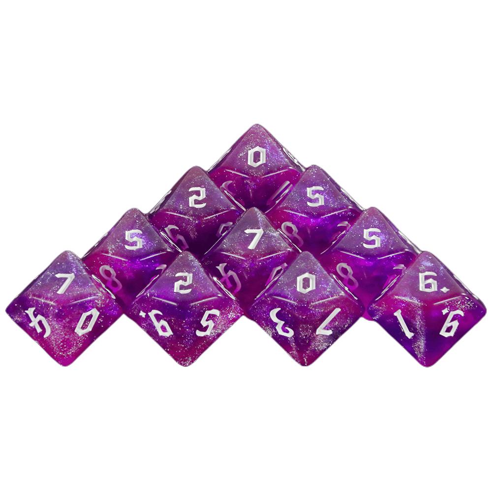 10PCS Multi-sided D10(0-9) Dice RPG Gaming DND Accessories, Board Game Supplies