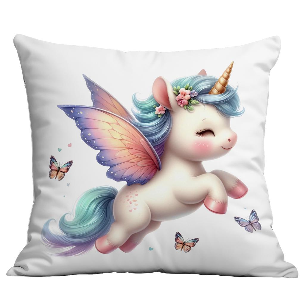 New Short Plush Pillow Cover Cute Cartoon Unicorn Printed Pillow Cover Sofa Cushion Pillow Cover Premium Durable