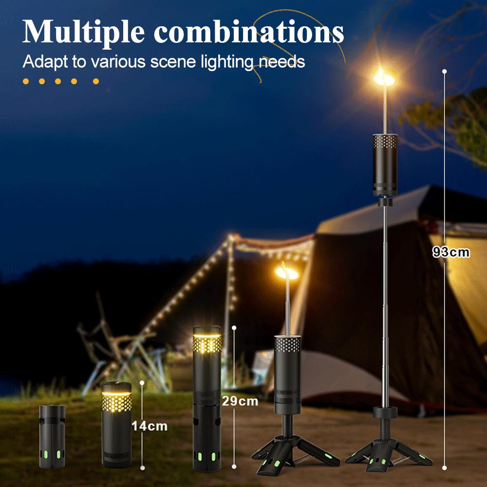 Upgraded Camping LED Telescopic Flashlight with Tripod Rechargeable Emergency Lamp Outdoor Portable orch Light Table Lamp Tent
