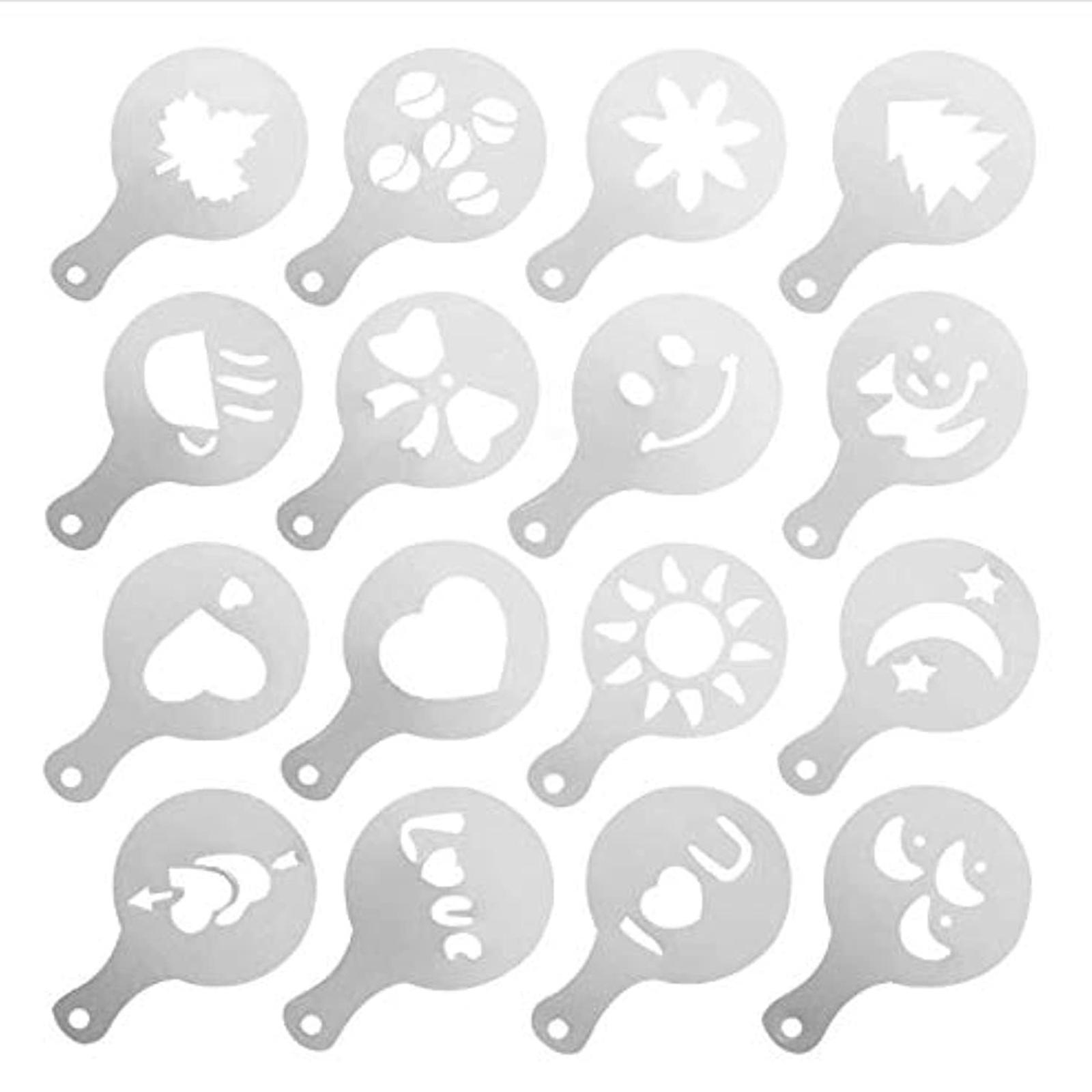 16 Coffee Pattern Coffee Art Plastic Molds белый