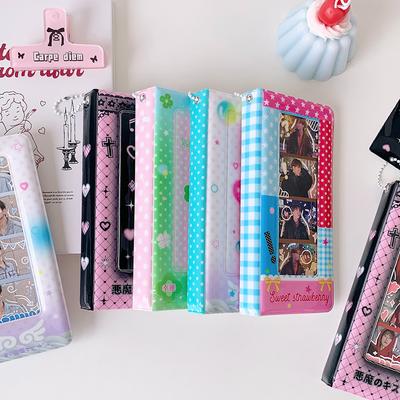 Kawaii 4 Cut Photo Strip Album 40 Pockets Photocard Collect Book Transparent Cover Idol Strip Photo Storage Case For Kpop Fans
